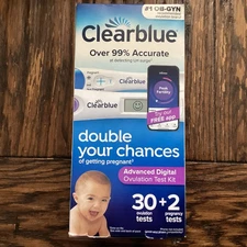 Clearblue Advanced Digital Ovulation Test Kit, 30+2Ct Exp 05/2027 #L10