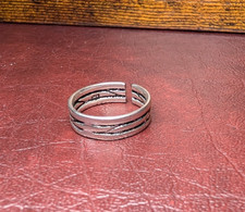 Size 5.5 Simple Three Band Sterling Silver 925 Ring - Free Size