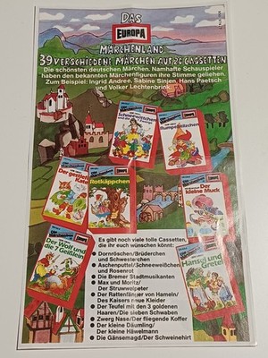 Die Märchenbox  Werbeflyer von EUROPA zu den Hörspielen Märchenland MC Flyer