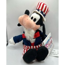 Uncle Sam Goofy Bean Bag Plush 10  w/ Tags Walt Disney Stuffed July 4th America