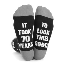 Funny Birthday Gifts for Men 40th 50th 60th Black Cotton Novelty Crew Socks