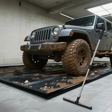 Heavy Duty Garage Containment Mat (8' X 18') - Waterproof Non-Slip Garage Floor 