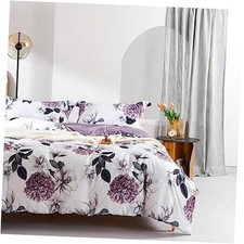 100 Long-Staple Cotton Duvet Queen 90"x90" Purple - Nills No Comforter 