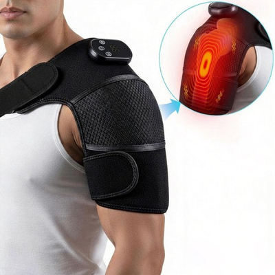 #ad Neidga Heated Shoulder Massager with Heat Vibration Pain Relief 120cm Strap $19.88