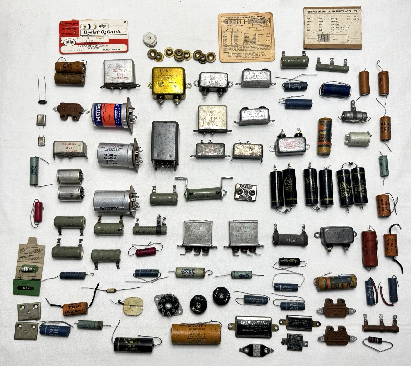 Vintage HAM & Tube Radio Part Lot Capacitors MICA Condensers Resistors Diodes. Available Now for $39.99