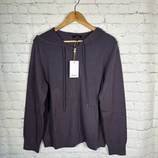 Quince Mongolian Cashmere Full-Zip Hoodie Deep Orchid Purple Womens Large NEW