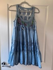 Floaty boho dress with lace and sequins - Medium