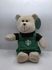 Starbucks 2016 Limited Editon Bearista 121st Edition Plush Bear Green Apron