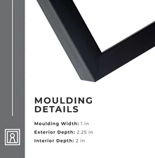 23x23 Shadow Box Frame Black | 2 Inches Deep Real Wood Contemporary Shadowbox Di