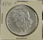 1890 US Morgan Silver Dollar $1 AU (Cleaned)