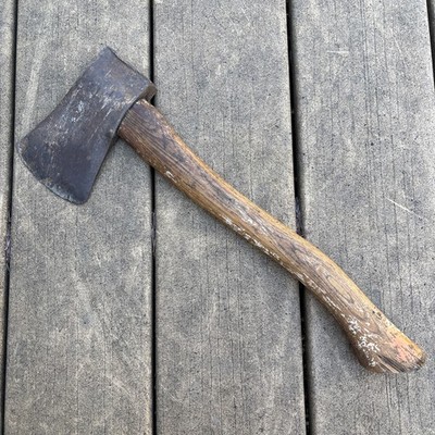 Vintage HINSDALE Camp Hatchet Axe Embossed Nice Patina Handle 1930s
