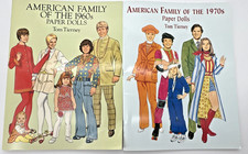 Paper Dolls American Family Of The 1960 1970s Fashion History Uncut Lot of 2 Vtg