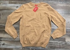 Guess Mens XL Astero Logo Sweater Brown New with 70 Tags
