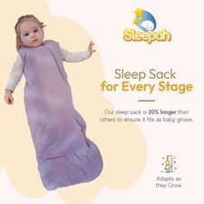 Sleepah 4.0tog Unisex Purple Bamboo Soft Rayon Baby Sleep Sack Sz S 0-6 months 