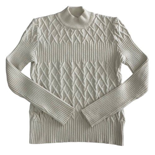Geoffrey Beene, Geoffrey Beene Women Cable Knit Sweater Size L Preppy Fisherman Boho VTG 80s 90s