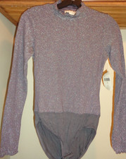 ALTAR'D STATE TAUPE GRAY METALLIC MOCK NECK LONG SLEEVE BODYSUIT NWT SZ S