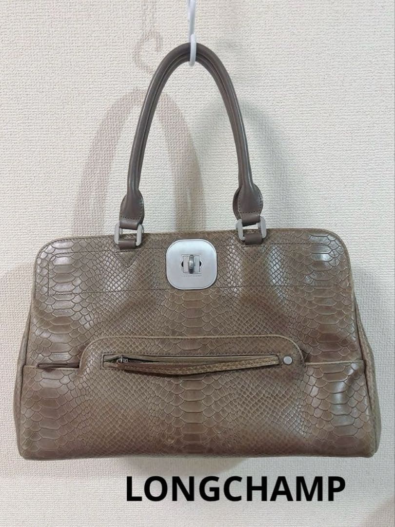 Longchamp Handbag GAbbey Python-style Leather - image 2