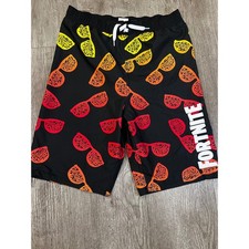 Fortnite Boys Victory Royale Swim Trunks Black Sunglasses Print Size XL 14/16
