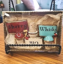 Vintage Ceramic Whisky Sherry and GIN Stoppers Decorative Collectible Set of 3