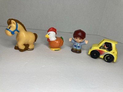 Fisher Price Little People Lot Of 4 Horse Chicken Happy Harvester Wheelies Car