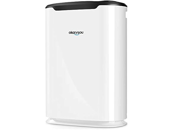 (NEW) Okaysou AirMax8L 19.4” 5-in-1 Large Room Air Purifier White