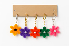 Key Tag Key Chain Key Ring Lightweight Flower Cute Men Women Purse Kids Present