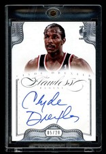 2012 Panini Flawless Signatures Clyde Drexler On Card Autograph Auto Silver /20