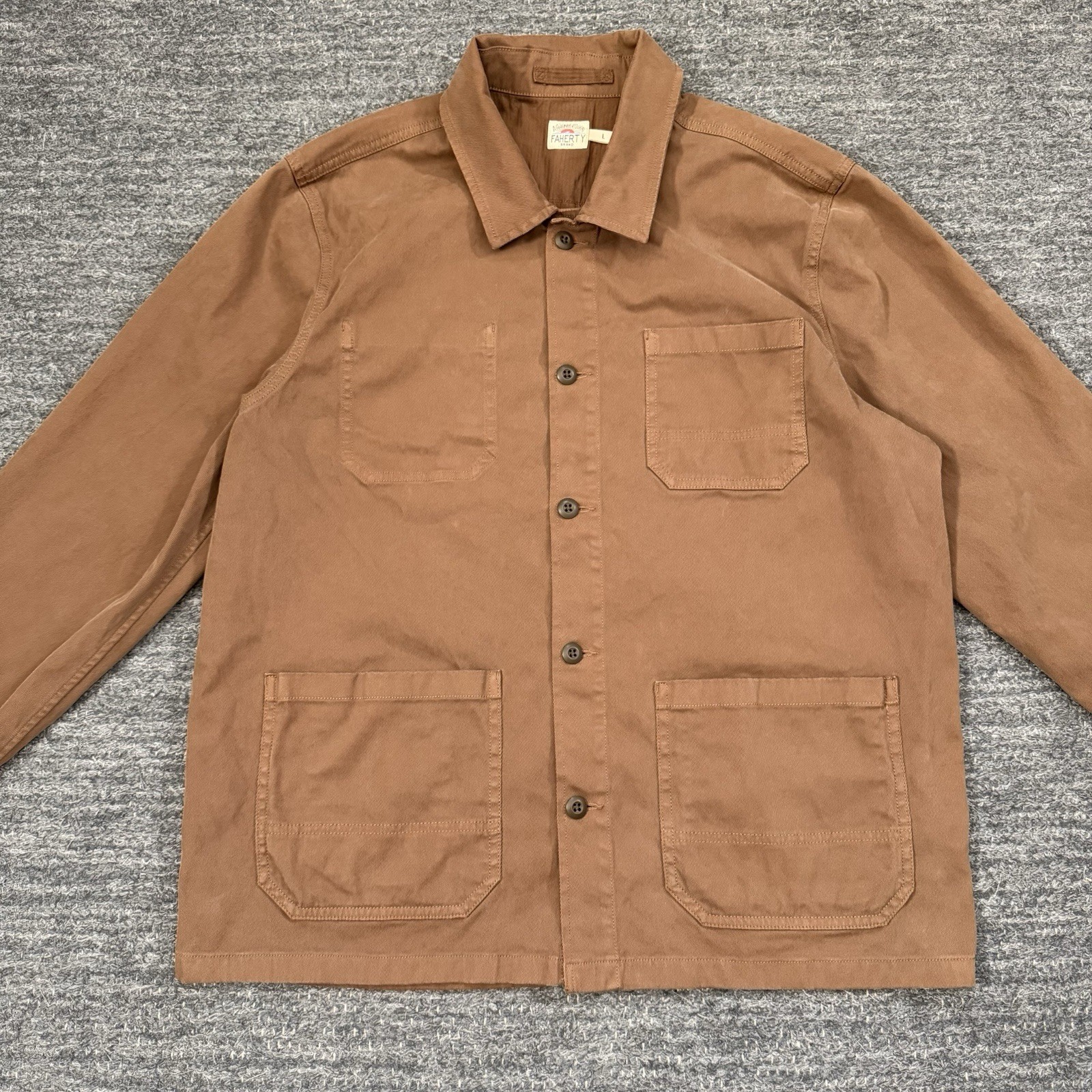 Faherty Twill Chore Jacket Men Large Comfort Twil… - image 1