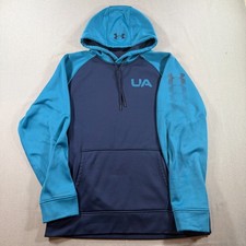 Under Armour UA Storm Armour Fleece Colorblock Hoodie Mens Large Blue Favorite