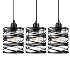 Pendant Lights 3 Pack Kitchen Lights with Bubble Seeded Glass Island Lights B...