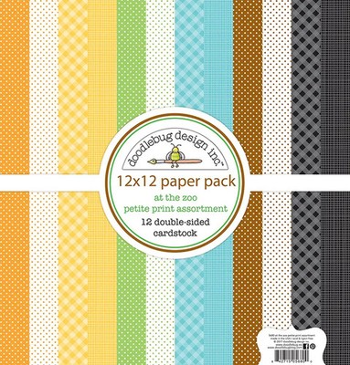 Doodlebug Paper Pad Karten Scrapbooking 12x12 At The Zoo Scrap & Stempelset