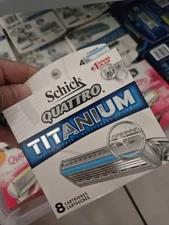 SCHICK Quattro Titanium Razor Blade Refills 8 Cartridges, Sealed NIP (5)