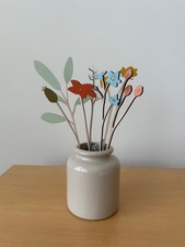 Wooden Hand Painted Flower Stems - Set of 7 b...