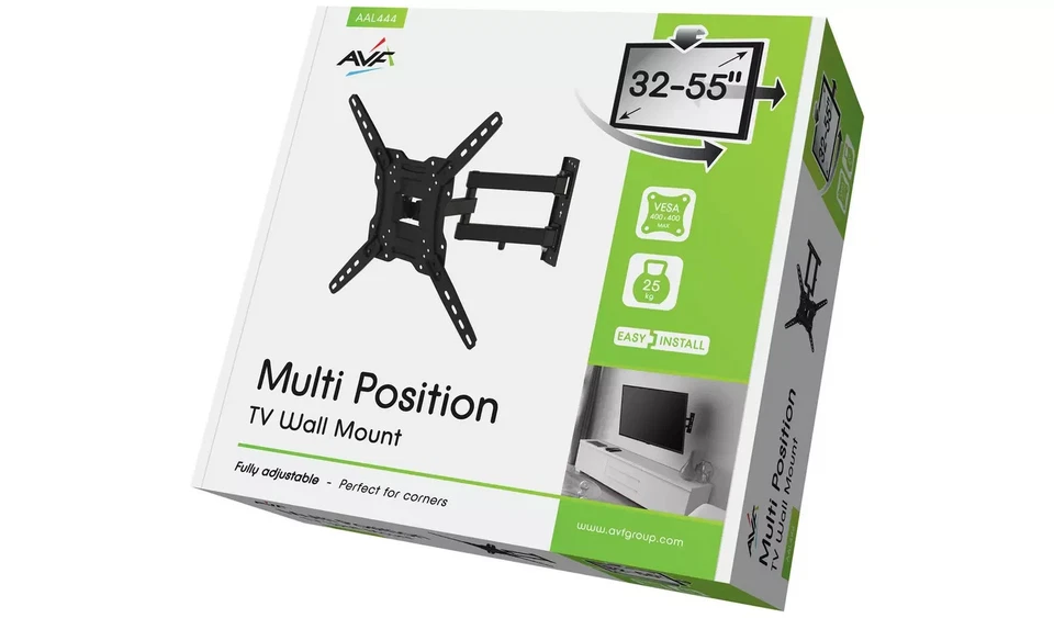 AVF TV Wall Bracket 32 55 Inch Multi Position Tilt Swivel 25kg AAL444 No Screws - Image 4 of 4