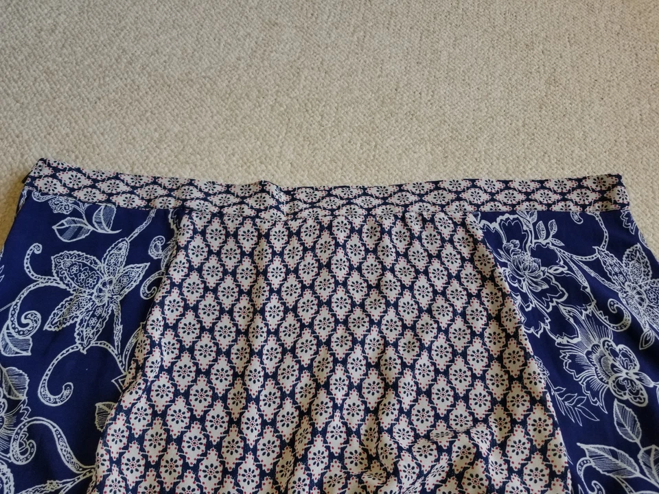 Mujer Falda-ROZ y Ali-azul marino/azul floral sedoso BOHO asimétrico midi lagenlook-24 Foto 4 de 4