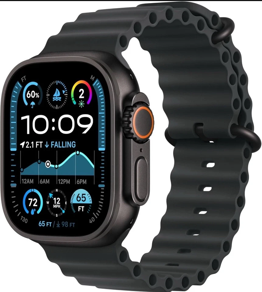 Apple Watch Ultra 2 GPS + Celular 49 mm Estuche de Titanio Negro Banda Océano Foto 2 de 2