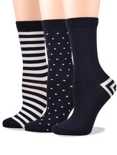 Women's Soft Combed Cotton Dress Socks Seamless Toe Pattern Design Stripes S...
