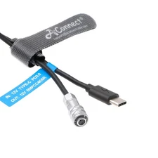 BMPCC-4K-6K 2 Pin Female to Type-C PD-Power-Bank Power Cable for Blackmagic Pock