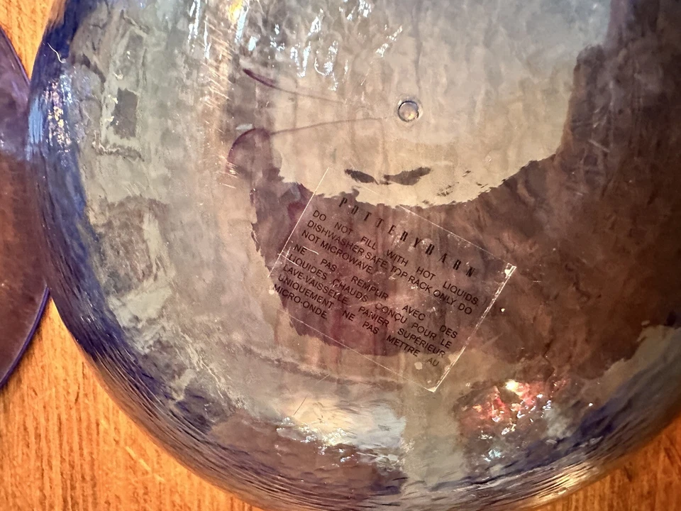 Juego de 4 platos y ensaladeras POTTERY BARN azul cobalto acrílico guijarros texturizados Foto 3 de 4