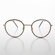 Round Preppy Vintage Glasses Red Tortoise Frame - Einstein