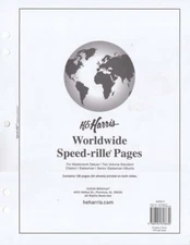 HE Harris Speedrille Pages Worldwide Stamp Albums 64 Sheets New Pack