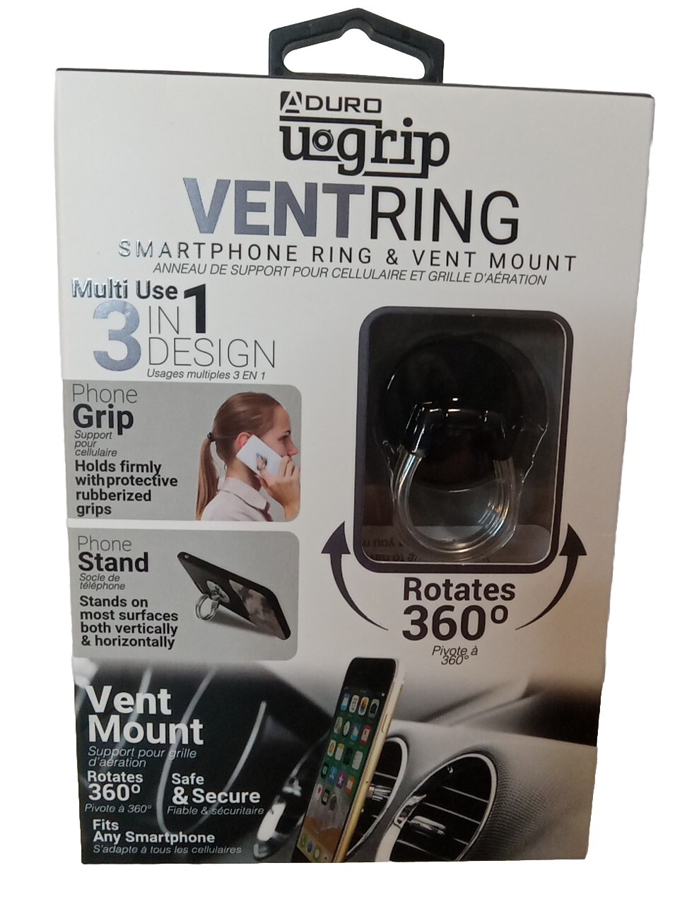 Smartphone Ring and Vent Mount Silver-image