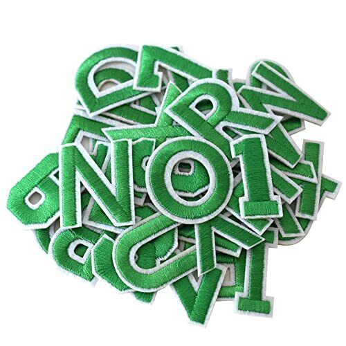 72 Pcs Iron On Letters and Numbers Patches Embroidered A-Z 0-9 for Clothes Hat - Foto 1 di 6