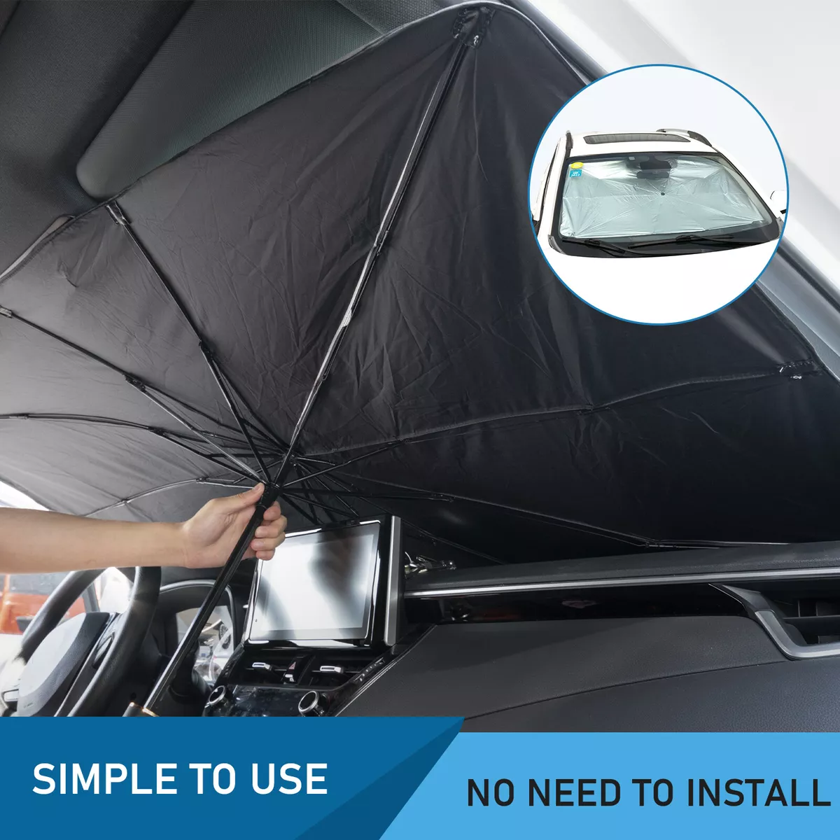 Universal Car Sun Shade Umbrella Windshield Cover Foldable Visor For Sedan  56