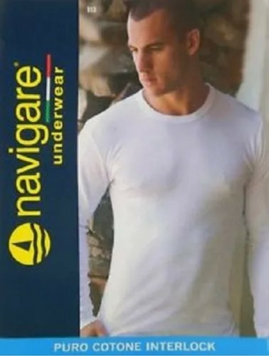 MAGLIA UOMO NAVIGARE MANICA LUNGA GIROCOLLO SOTTOGIACCA CALDO COTONE INTIMO  6/XL | eBay