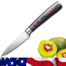 3.5" Stainless Steel Paring Knife HighCarbon Blade Kitchen Fruit Knife Full Tang