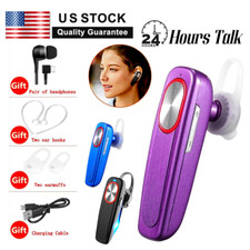 Wireless Bluetooth 5.0 Earpiece Headset Driving Trucker Earbuds Noise Cancelling
