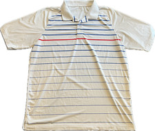 Vineyard Vines Polo Mens Large Red Blue USA Striped Performance Golf Stretch