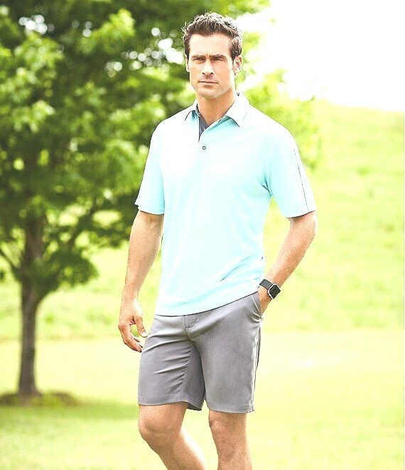 Roundtree Yorke Men s Performance Shorts Work Play 50X9 Grey