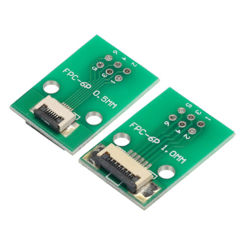 FPC FFC PCB board 6P 0.5mm at base side back 1.0mm to DIP 2.54mm 2pcs - Picture 1 of 5